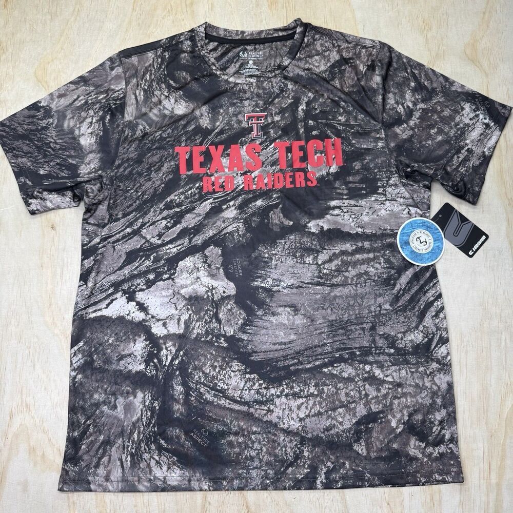 NEW Texas Tech Red Raiders Colosseum Realtree Aspect Charcoal Shirt 2XL